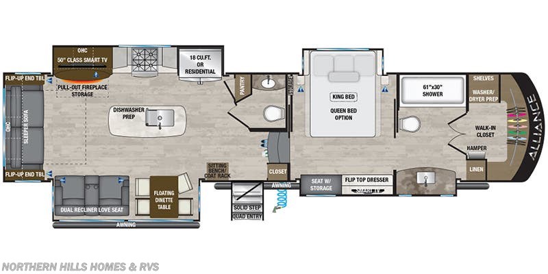 Floorplan of 2022 Alliance RV Paradigm 370FB