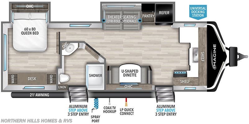 Floorplan of 2024 Grand Design Imagine 2660BS