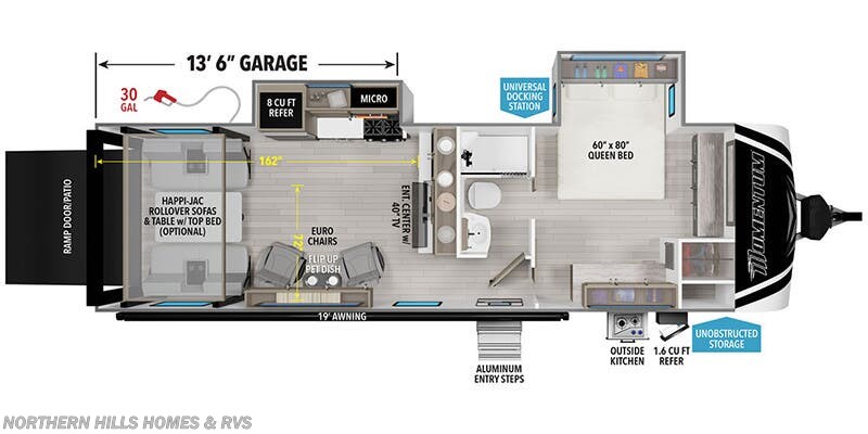 Call now about this 2025 Grand Design Momentum G-Class 25G! Floorplan of 2025 Grand Design Momentum G-Class 25G
