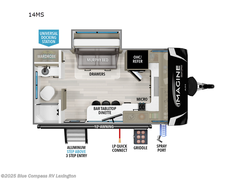 Call now about this 2025 Grand Design Imagine AIM 14MS! 2025 Grand Design Imagine AIM 14MS - New Travel Trailer For Sale by Blue Compass RV Lexington in Georgetown, Kentucky features Slideout