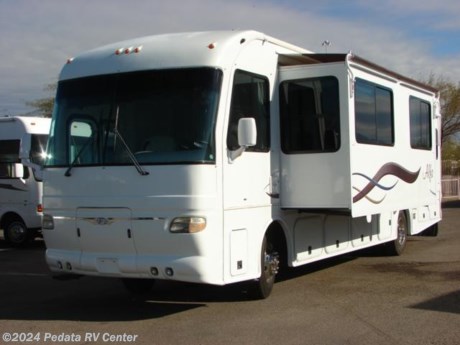 &lt;p&gt;&amp;nbsp;&lt;/p&gt;

&lt;p&gt;This 2002 Alfa See Ya is a very nice class A diesel pusher that offers a lot of bang for the buck.&amp;nbsp; Features include: TV, DVD, VCR, satellite dish, exterior entertainment center with TV, smart wheel, ceramic tile floors, built-in desk, built-in coffee maker, solid surface counter tops, convection microwave oven, large four door refrigerator with ice, built-in washer/dryer, and a large pantry. For complete information call us toll free at 888-545-8314.&lt;/p&gt;
