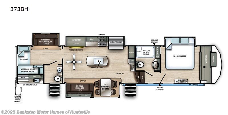 Call now about this 2020 Forest River Sierra 373BH! 2020 Forest River Sierra 373BH - Used Fifth Wheel For Sale by Bankston Motor Homes of Huntsville in Huntsville, Alabama features Slideout