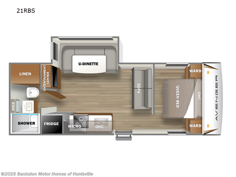 Call now about this 2022 Prime Time Avenger 21RBS! 2022 Prime Time Avenger 21RBS - Used Travel Trailer For Sale by Bankston Motor Homes of Huntsville in Huntsville, Alabama features Slideout
