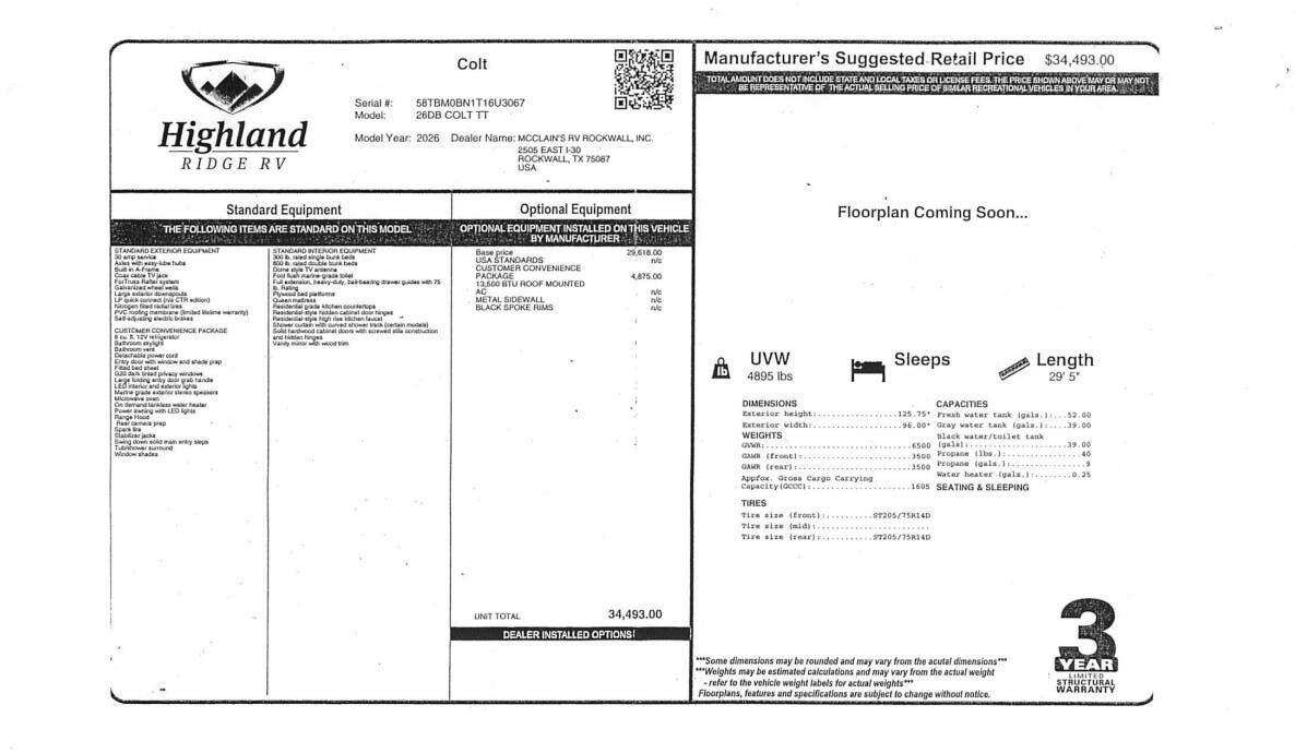 Contact us now about this 2026 Highland Ridge Open Range CONV 26DB! 2026 Open Range CONV 26DB by Highland Ridge from McClain's RV Rockwall in Rockwall, Texas
