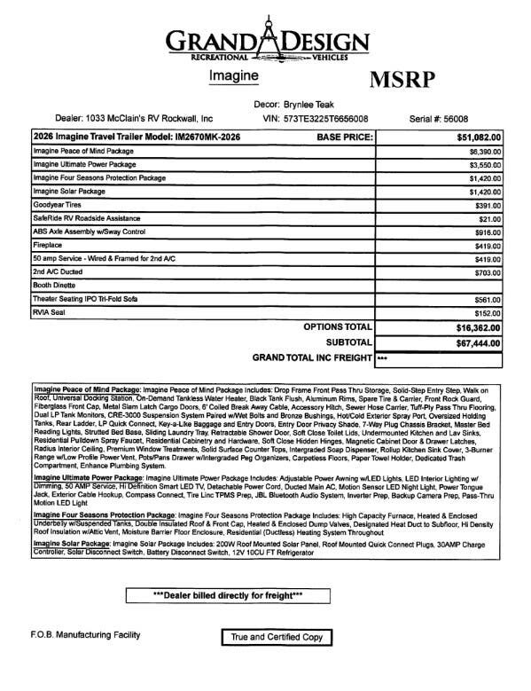 Contact us now about this 2026 Grand Design Imagine 2670MK! 2026 Imagine 2670MK by Grand Design from McClain's RV Rockwall in Rockwall, Texas