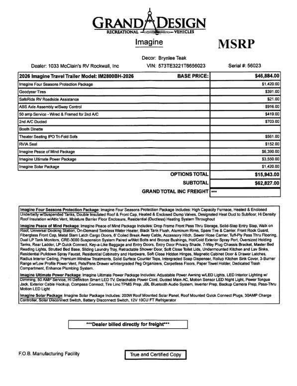 Contact us now about this 2026 Grand Design Imagine 2800BH! 2026 Imagine 2800BH by Grand Design from McClain's RV Rockwall in Rockwall, Texas