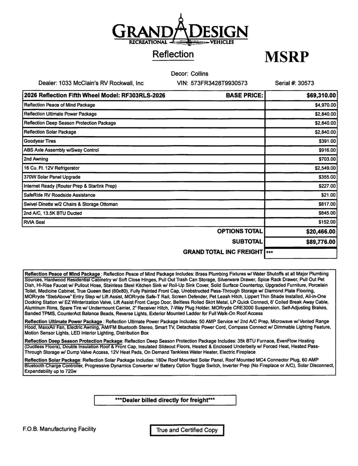 Contact us now about this 2026 Grand Design Reflection 303RLS! 2026 Reflection 303RLS by Grand Design from McClain's RV Rockwall in Rockwall, Texas