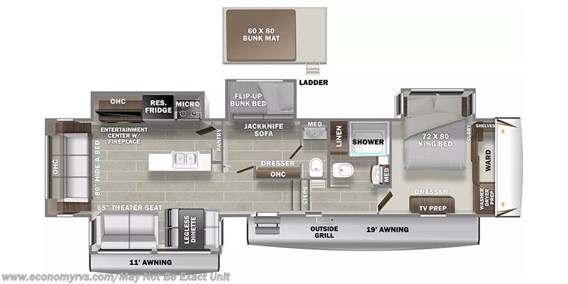 Floorplan of 2024 Prime Time Sanibel 3902MBWB