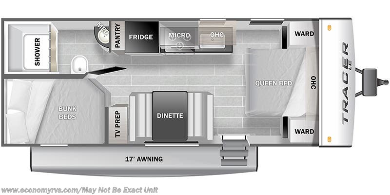 Contact us now about this 2021 Prime Time Tracer LE 200BHSLE! Floorplan of 2021 Prime Time Tracer LE 200BHSLE