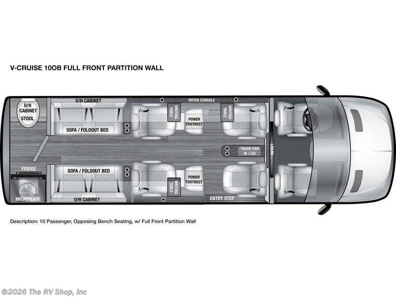 Call now about this 2026 OGV Luxury Coach VCRUISE 10OB Full Wall Partition! 2026 OGV Luxury Coach VCRUISE 10OB Full Wall Partition - New Class B For Sale by The RV Shop, Inc in Baton Rouge, Louisiana