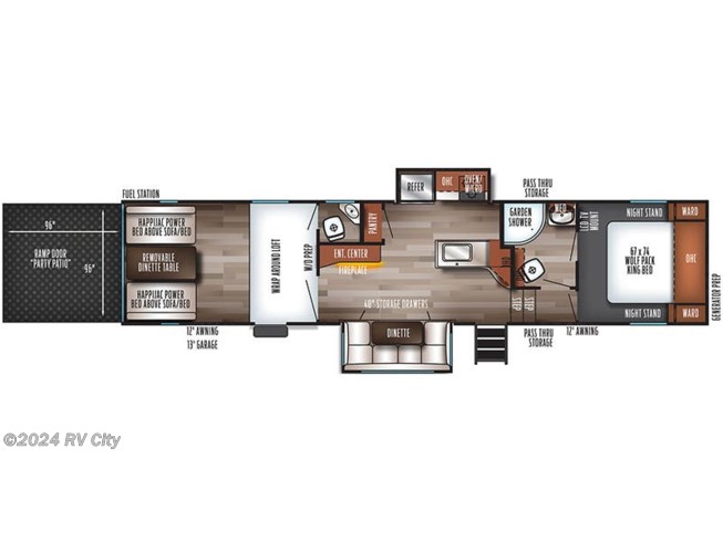 2021 Forest River Cherokee Wolf Pack 325PACK13 floorplan image