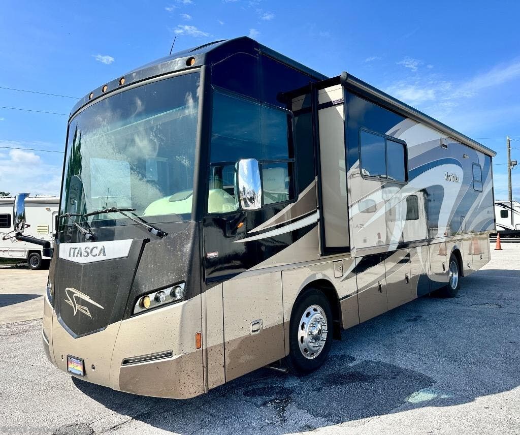 Contact us now about this 2013 Itasca Meridian M-34b! 2013 Meridian M-34b by Itasca from ProTech RV in Clermont, Florida