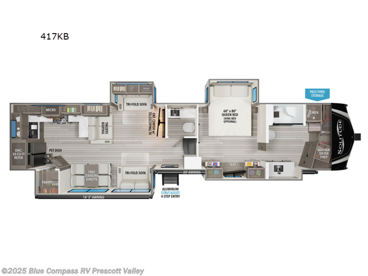 Email now about this 2025 Grand Design Solitude 417KB! New 2025 Grand Design Solitude 417KB available in Prescott Valley, Arizona