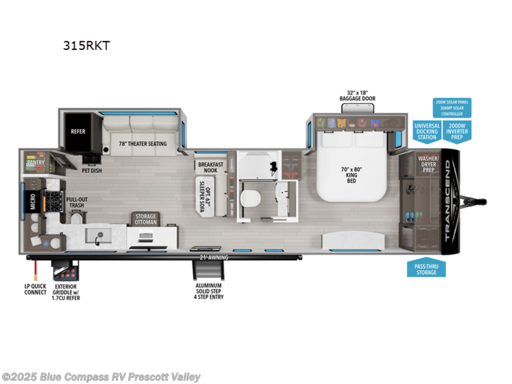 Email now about this 2025 Grand Design Transcend 315RKT! New 2025 Grand Design Transcend 315RKT available in Prescott Valley, Arizona