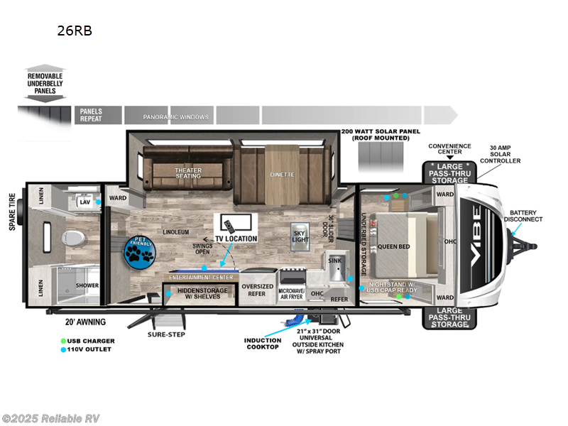 Call now about this 2024 Forest River Vibe 26RB! 2024 Forest River Vibe 26RB - Used Travel Trailer For Sale by Reliable RV in Springfield, Missouri features Slideout