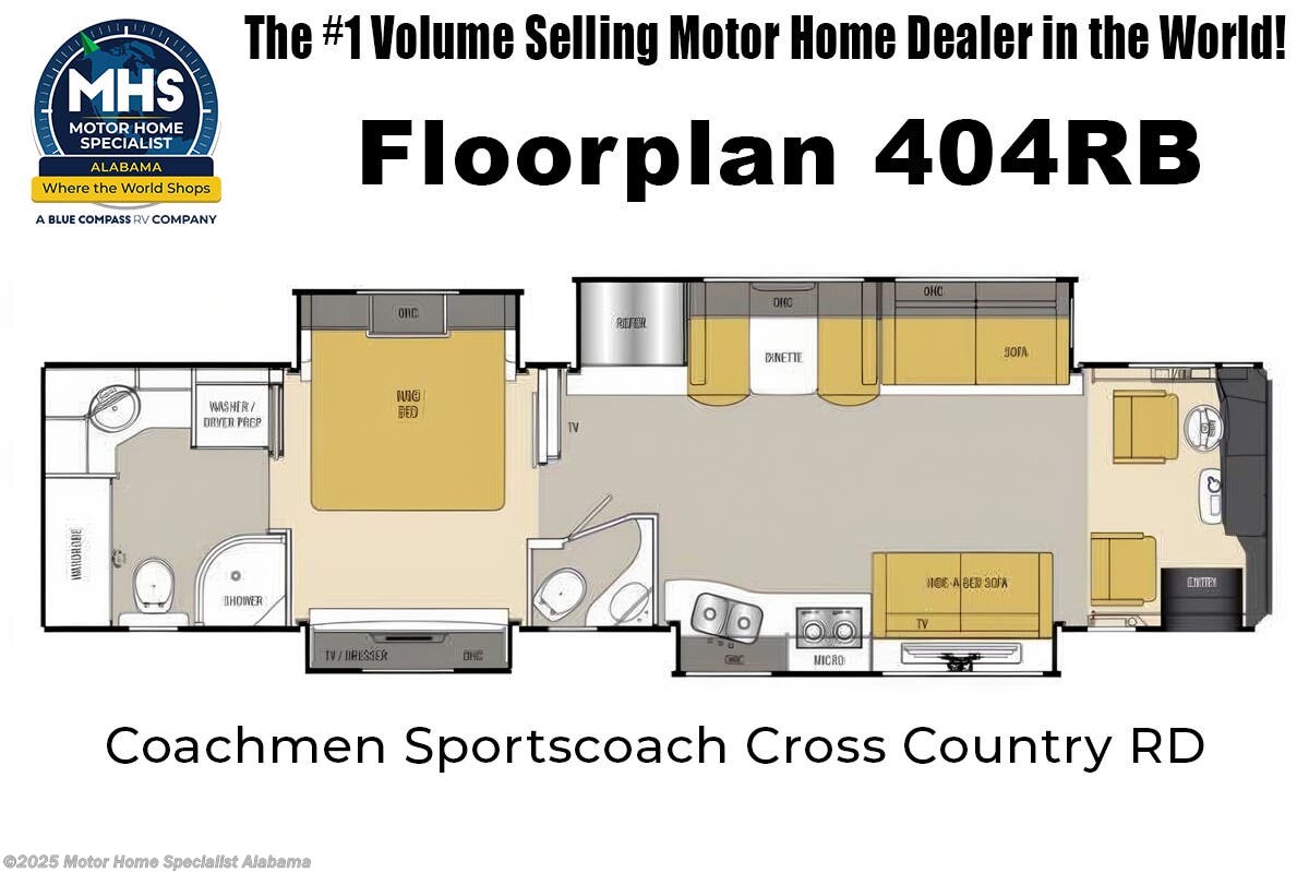 Floorplan of 2015 Coachmen Sportscoach Pathfinder Elite 404RB