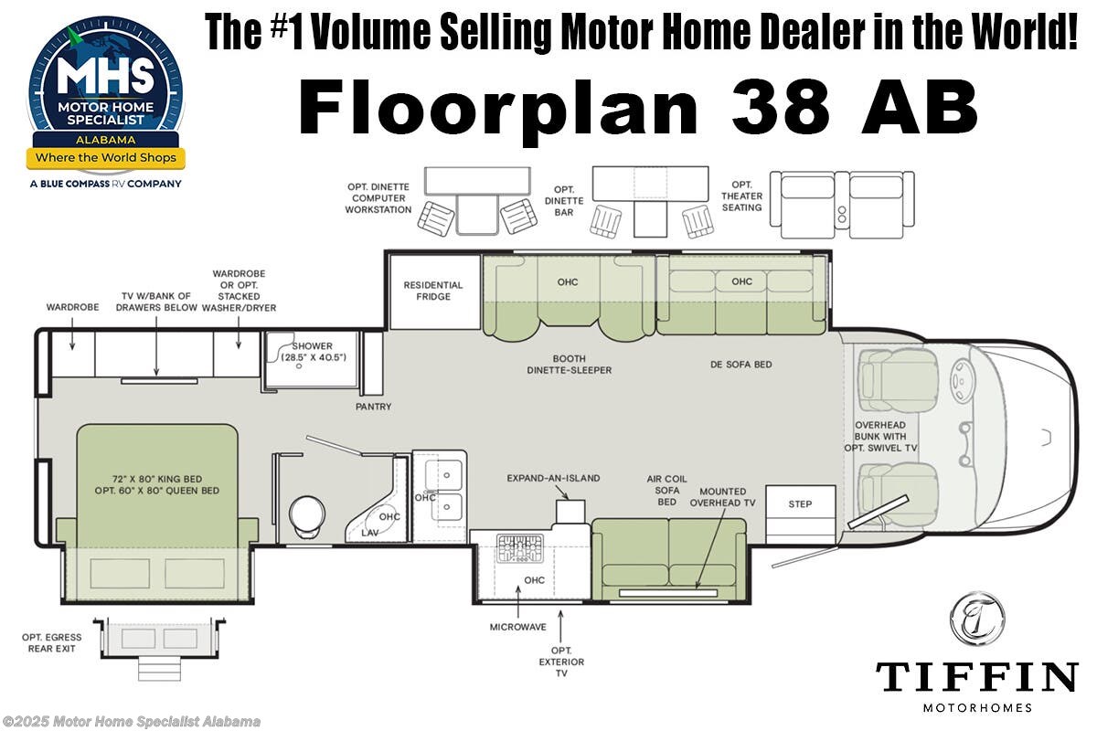 Floorplan of 2025 Tiffin Allegro Bay 38 AB