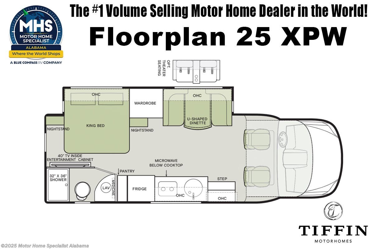Floorplan of 2026 Tiffin Wayfarer 25 XPW
