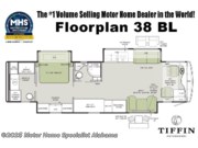 Call now about this 2026 Tiffin Byway 38 BL! Floorplan of 2026 Tiffin Byway 38 BL