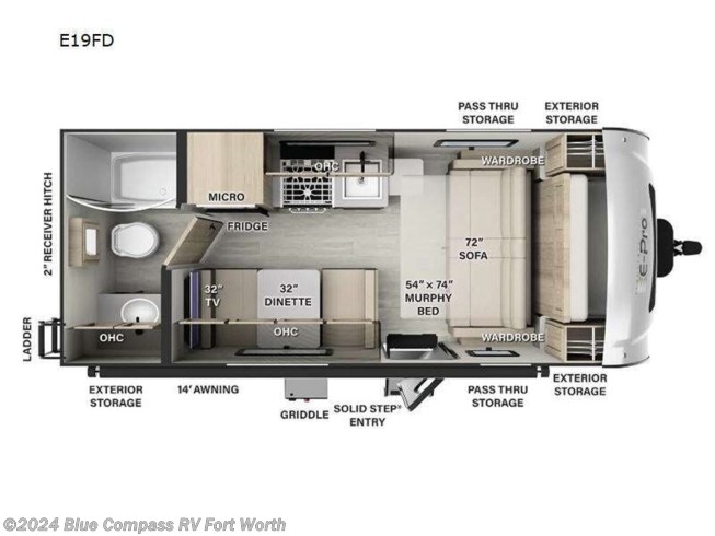 2024 Forest River Flagstaff E-Pro E19FD - New Travel Trailer For Sale by Blue Compass RV Fort Worth in Fort Worth, Texas