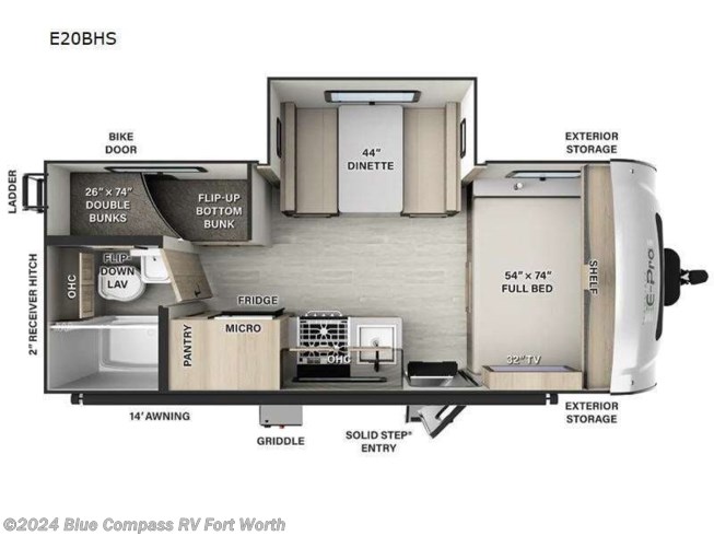 2024 Forest River Flagstaff E-Pro E20BHS - New Travel Trailer For Sale by Blue Compass RV Fort Worth in Fort Worth, Texas