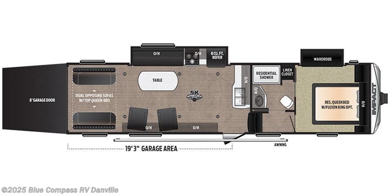 Call now about this 2018 Keystone Impact 3219! Floorplan of 2018 Keystone Impact 3219