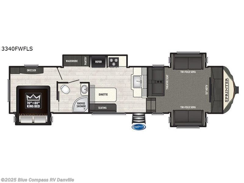Call now about this 2018 Keystone Sprinter 3340FWFLS! 2018 Keystone Sprinter 3340FWFLS - Used Fifth Wheel For Sale by Blue Compass RV Danville in Ringgold, Virginia features Slideout