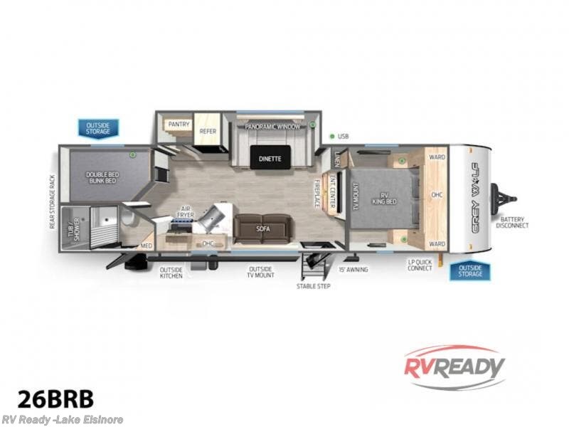 Contact us now about this 2026 Forest River Cherokee Grey Wolf 26BRB! 2026 Cherokee Grey Wolf 26BRB by Forest River from RV Ready in Lake Elsinore, California