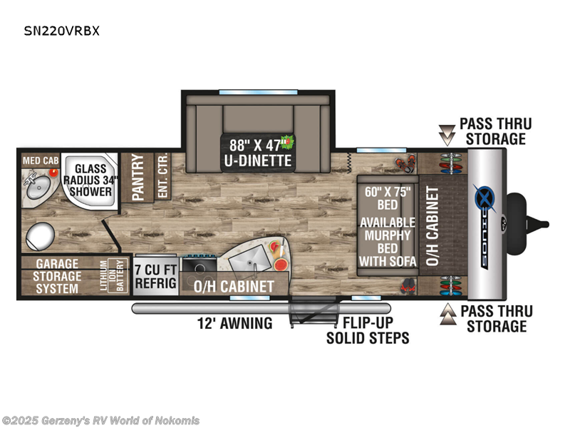 Call now about this 2023 Venture RV Sonic X SN220VRBX! 2023 Venture RV Sonic X SN220VRBX - New Travel Trailer For Sale by Gerzeny's RV World of Nokomis in Nokomis, Florida features Slideout