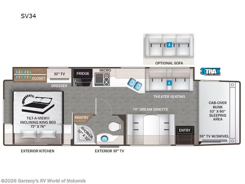 Call now about this 2023 Thor Motor Coach Magnitude SV34! 2023 Thor Motor Coach Magnitude SV34 - Used Super C For Sale by Gerzeny's RV World of Nokomis in Nokomis, Florida features Slideout