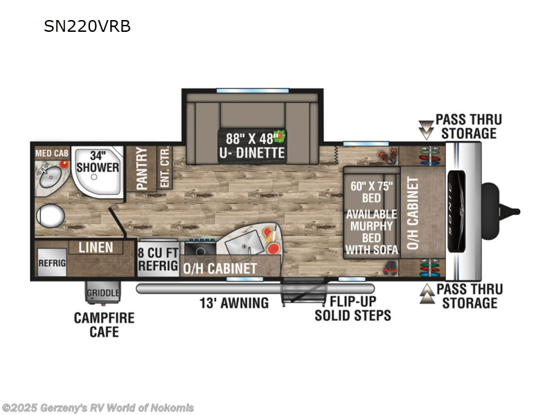 Call now about this 2023 Venture RV Sonic X SN220VRBX! 2023 Venture RV Sonic X SN220VRBX - Used Travel Trailer For Sale by Gerzeny's RV World of Nokomis in Nokomis, Florida features Slideout