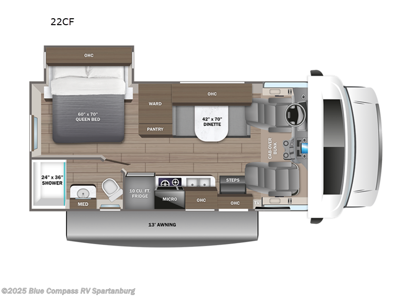 Call now about this 2025 Entegra Coach Odyssey SE 22CF! 2025 Entegra Coach Odyssey SE 22CF - New Class C For Sale by Blue Compass RV Spartanburg in Duncan, South Carolina features Slideout