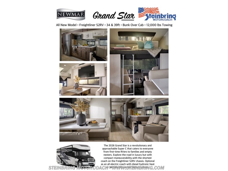 Email now about this 2026 Newmar Grand Star 3444! New 2026 Newmar Grand Star 3444 available in Garfield, Minnesota
