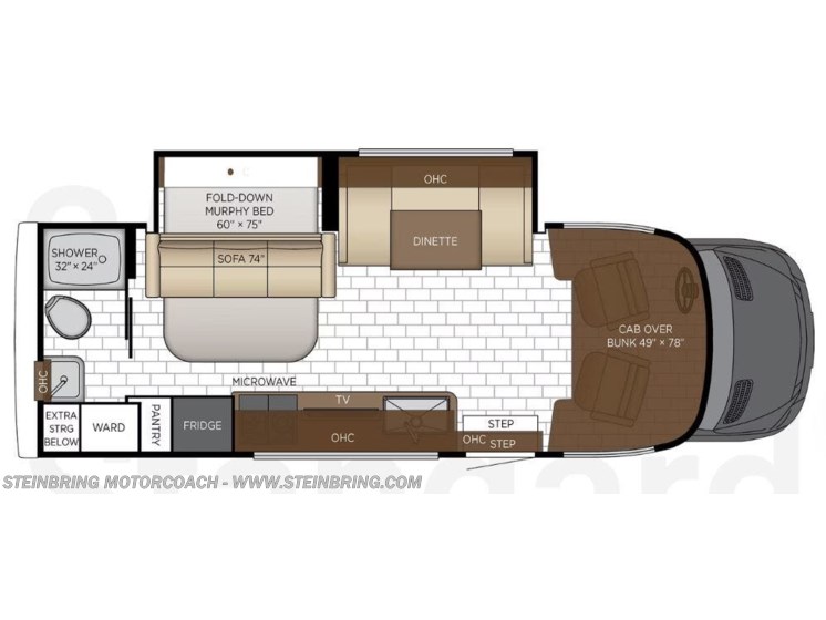 Email now about this 2026 Newmar Freedom Aire 2515! Floorplan of 2026 Newmar Freedom Aire 2515