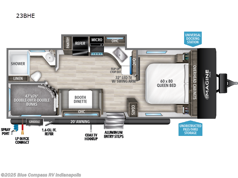 Call now about this 2023 Grand Design Imagine XLS 23BHE! 2023 Grand Design Imagine XLS 23BHE - Used Travel Trailer For Sale by Blue Compass RV Indianapolis in Indianapolis, Indiana features Slideout