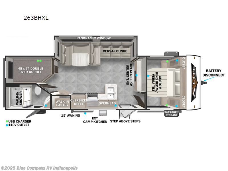 Call now about this 2024 Forest River Wildwood X-Lite 263BHXL! 2024 Forest River Wildwood X-Lite 263BHXL - Used Travel Trailer For Sale by Blue Compass RV Indianapolis in Indianapolis, Indiana features Slideout