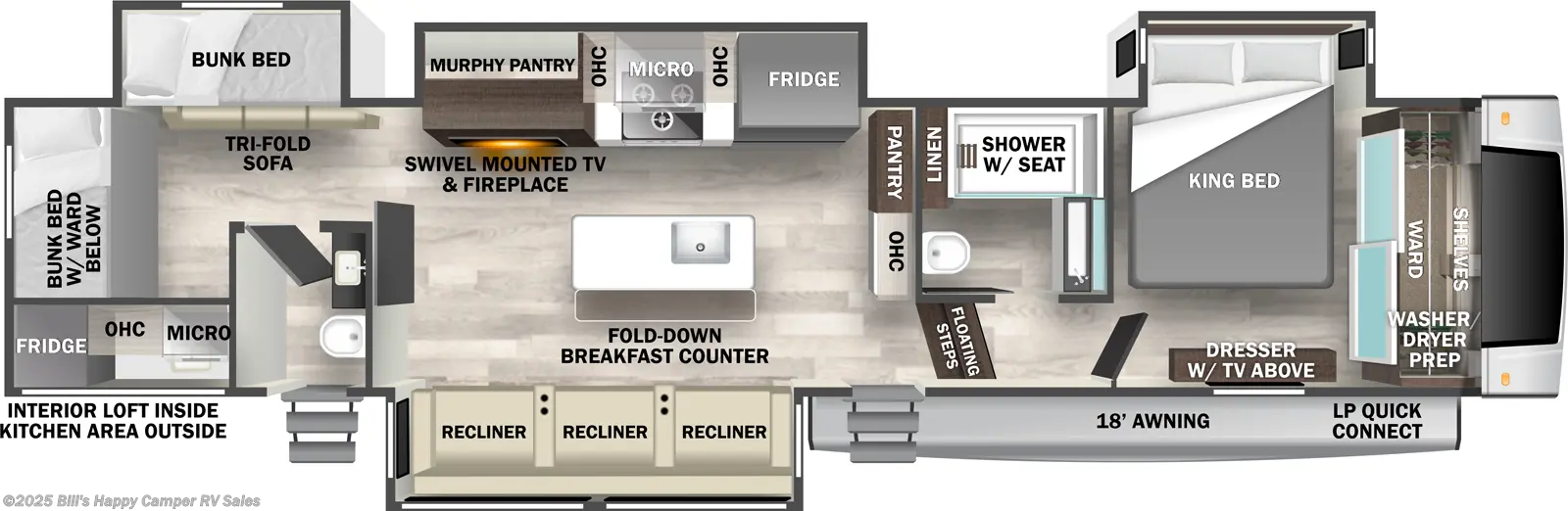 Call now about this 2025 Forest River Cedar Creek 379BHO! 2025 Forest River Cedar Creek 379BHO - New Fifth Wheel For Sale by Bill's Happy Camper RV Sales in Mill Hall, Pennsylvania features Vanity, 50 Amp Service, Smoke Detector, Pantry, Heated Underbelly