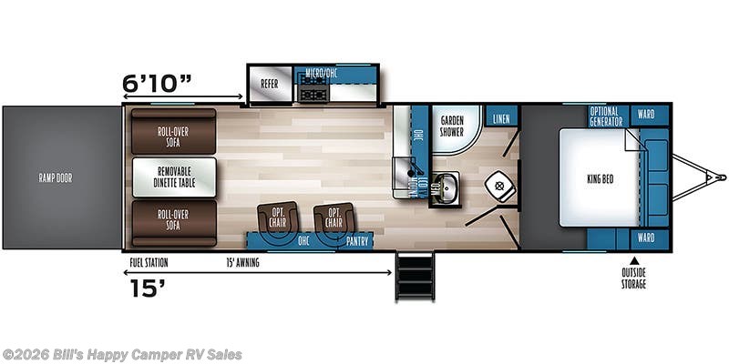 Call now about this 2021 Forest River Vengeance Rogue 26V! Floorplan of 2021 Forest River Vengeance Rogue 26V