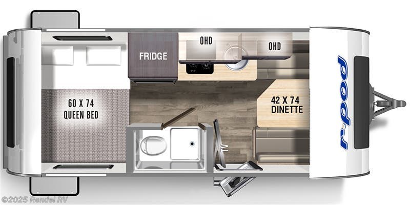 Contact us now about this 2026 Forest River R-Pod RP-171C! Floorplan of 2026 Forest River R-Pod RP-171C