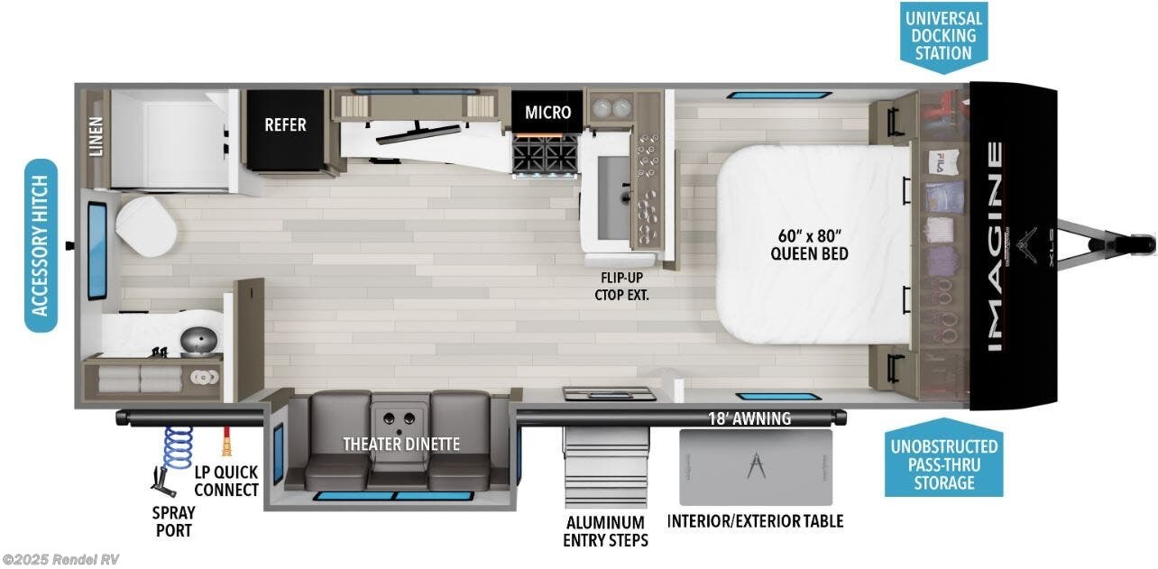 Floorplan of 2025 Grand Design Imagine XLS 22RBE