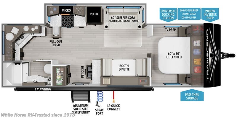 Call now about this 2026 Grand Design Transcend Xplor 25MLX! Floorplan of 2026 Grand Design Transcend Xplor 25MLX