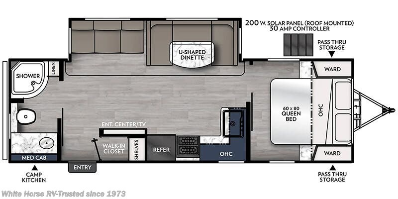 Call now about this 2024 Coachmen Apex Ultra-Lite 265RBSS! Floorplan of 2024 Coachmen Apex Ultra-Lite 265RBSS