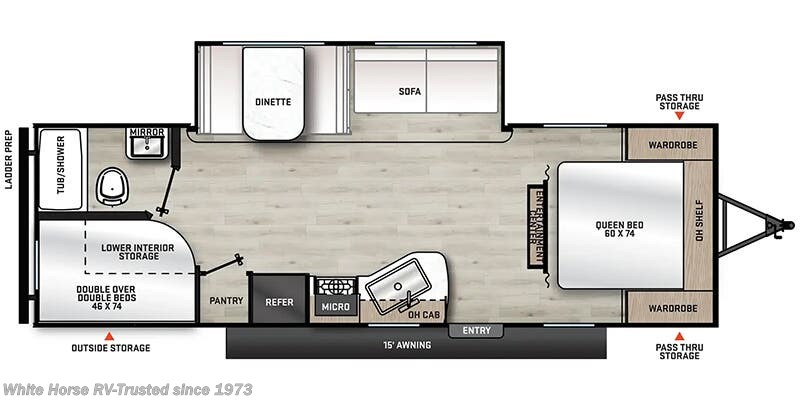 Call now about this 2026 Coachmen Catalina Summit Series 8 261BHS! Floorplan of 2026 Coachmen Catalina Summit Series 8 261BHS