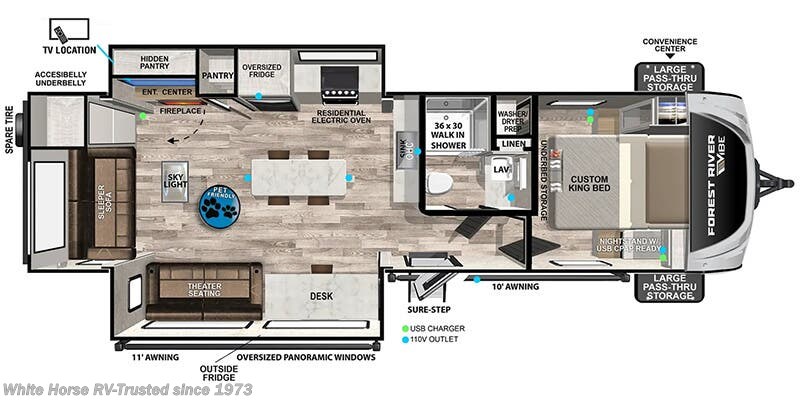 Call now about this 2026 Forest River Vibe 2800RL! Floorplan of 2026 Forest River Vibe 2800RL