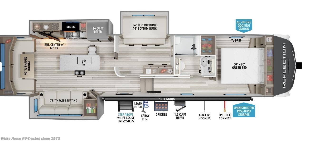 Call now about this 2026 Grand Design Reflection 324MBS! 2026 Grand Design Reflection 324MBS - New Fifth Wheel For Sale by White Horse RV Center in Egg Harbor City, New Jersey features Outside Entertainment Center, Stove Top Burner, Ladder, Surround Sound System, U-Shaped Dinette