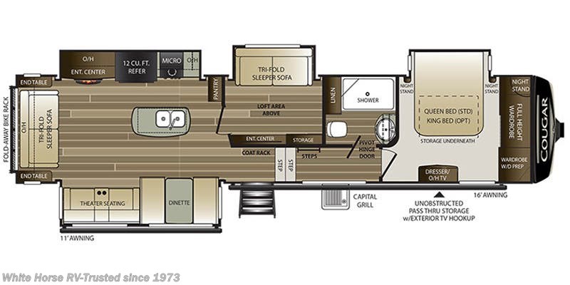Call now about this 2022 Keystone Cougar 368MBI! Floorplan of 2022 Keystone Cougar 368MBI