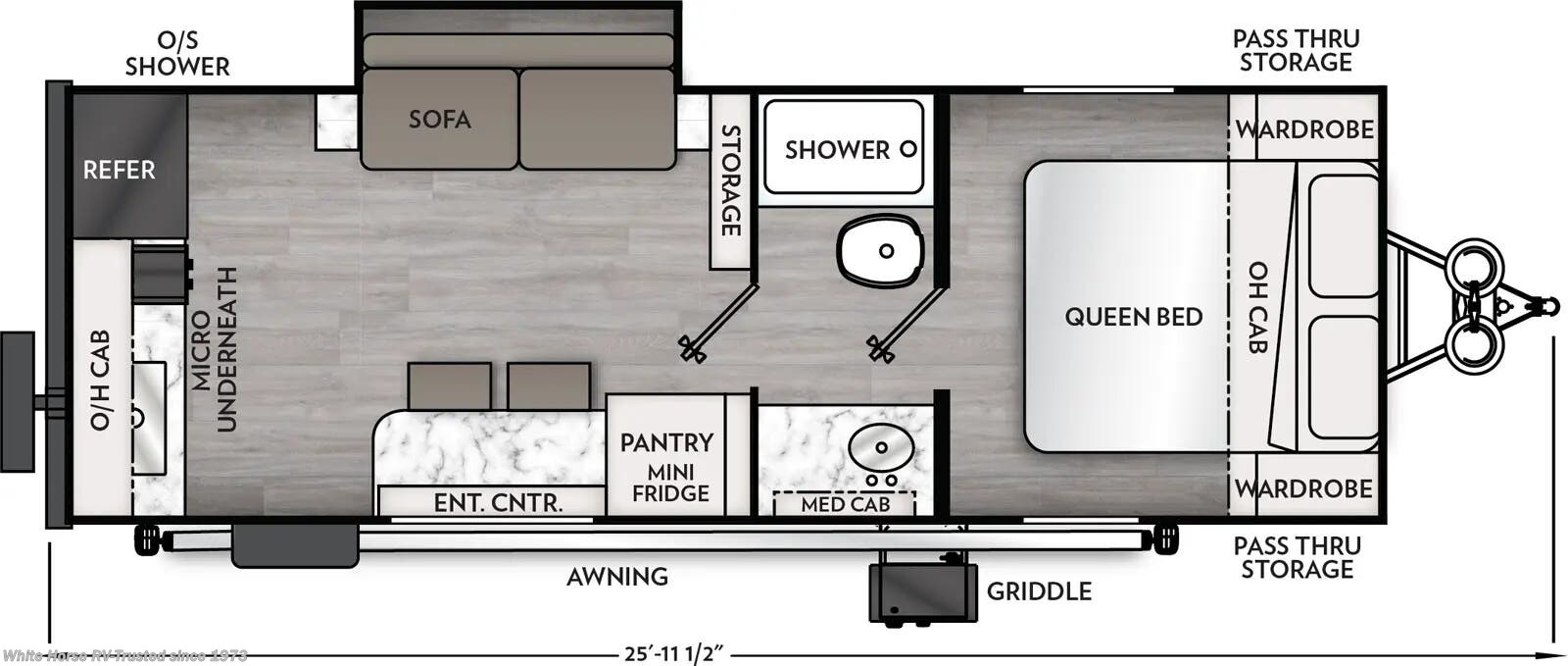 Call now about this 2026 Coachmen Apex Nano 216RKS! Floorplan of 2026 Coachmen Apex Nano 216RKS