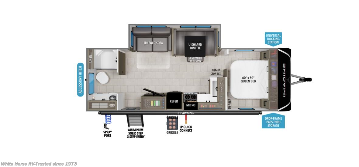Call now about this 2026 Grand Design Imagine 2600RB! Floorplan of 2026 Grand Design Imagine 2600RB