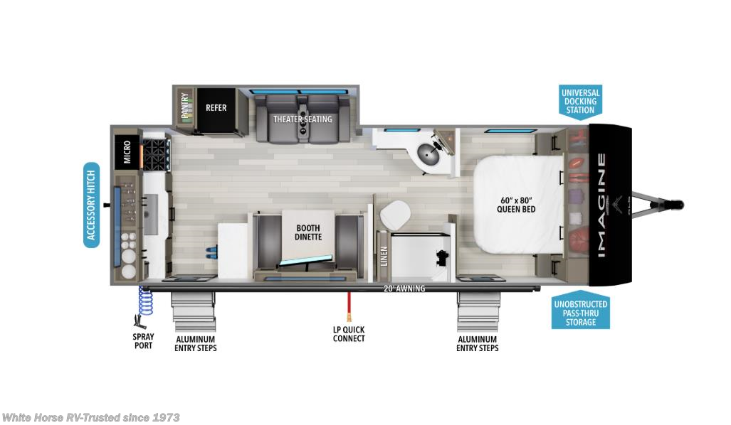 Call now about this 2026 Grand Design Imagine XLS 23LDE! Floorplan of 2026 Grand Design Imagine XLS 23LDE