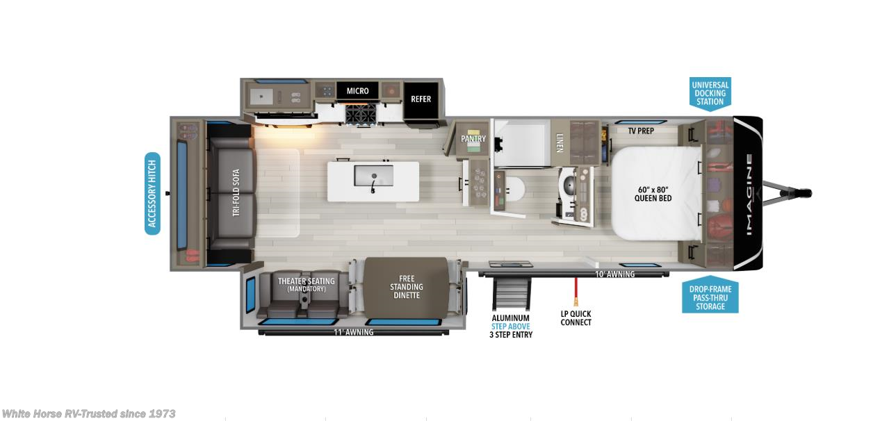 Call now about this 2026 Grand Design Imagine 2970RL! Floorplan of 2026 Grand Design Imagine 2970RL